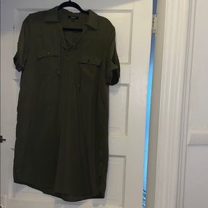 oversized army green t shirt dress